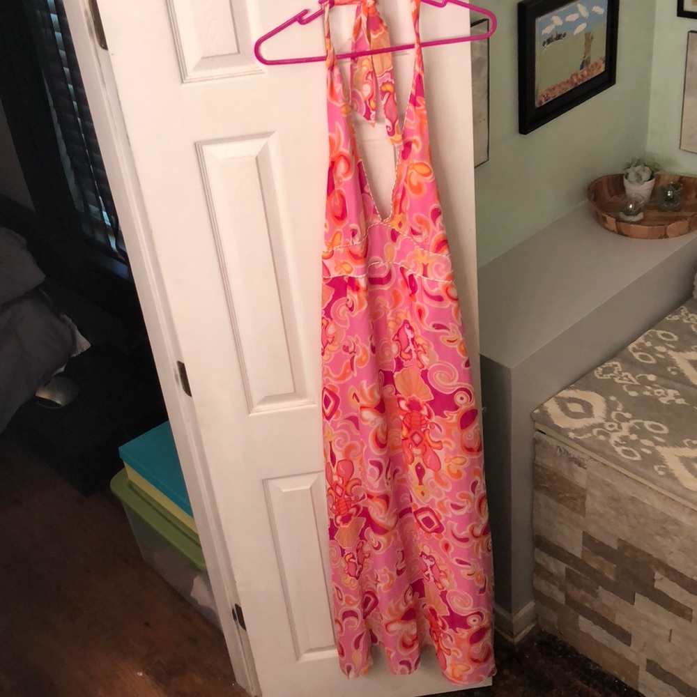 Older Lilly Pulitzer full length halter dress